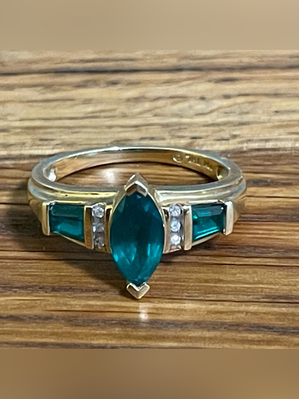 Vintage Samuel Aaron THL 10K Gold Cocktail Ring (Size: 7)